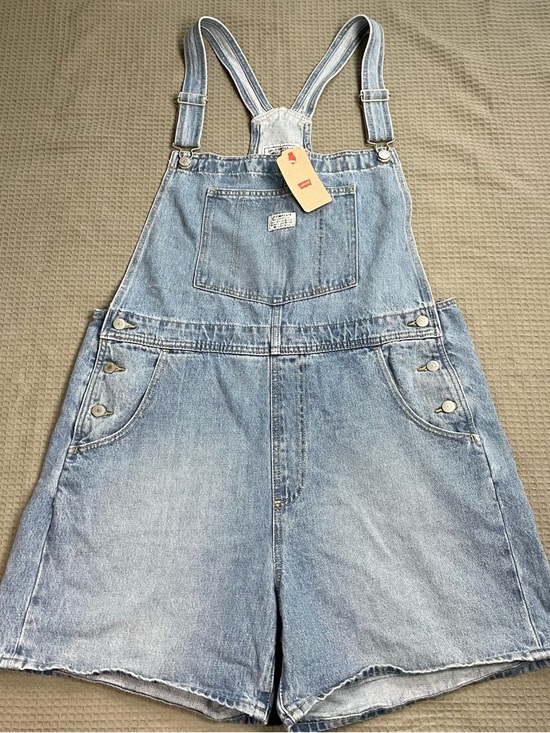 Levi's Pants - New Levi’s Shortalls Short Overalls XL Women’s Light Wash Vintage Style
